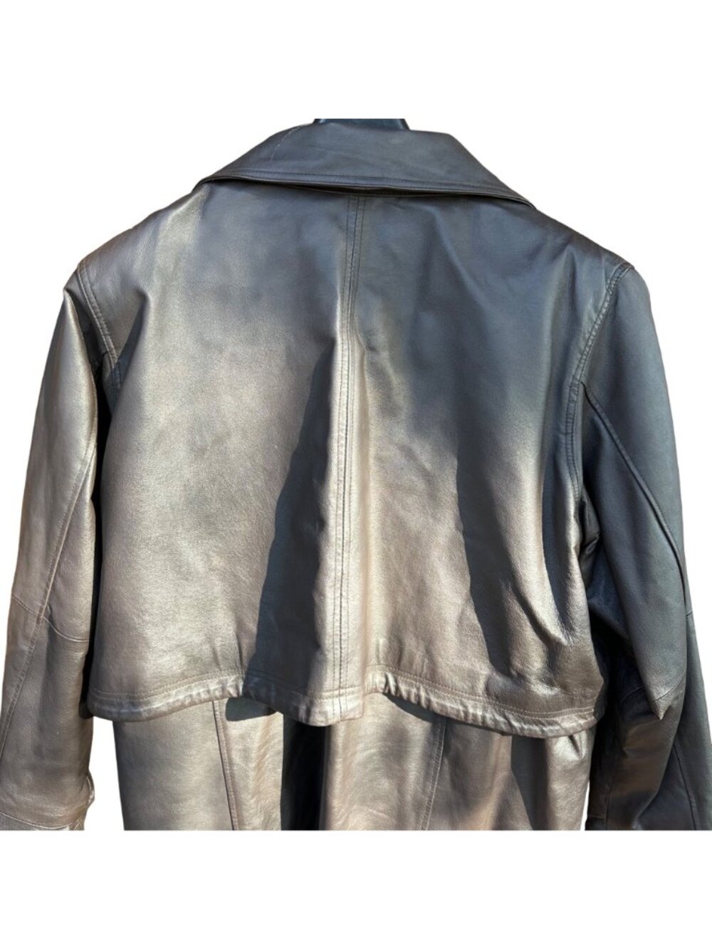 Vintage Veranesi Black Genuine Leather Jacket With Zip Front & Pockets Womens Si - Picture 11 of 14